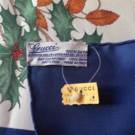 vintage gucci scarf tag|original Gucci silk scarf.